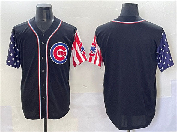 Chicago Cubs Blank Black 2025 Independence Day Vapor Premier Limited Stitched Baseball Jersey - Main View