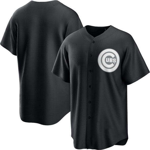 Chicago Cubs Blank Black Lights Out Limited Stitched Baseball Jersey - Main View