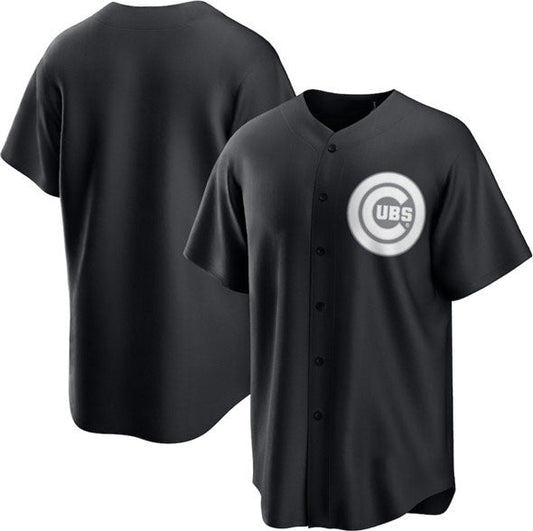 Chicago Cubs Blank Black Lights Out Limited Stitched Baseball Jersey - Main View