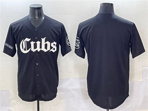 Chicago Cubs Blank Black 'Gothic North Side Edition' Vapor Premier Limited Stitched Baseball Jersey - Main View