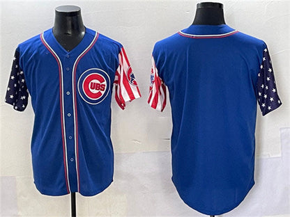 Chicago Cubs Blank Royal 2025 Independence Day Vapor Premier Limited Stitched Baseball Jersey - Main View