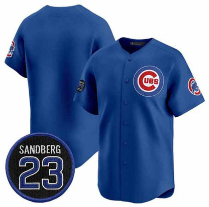 Chicago Cubs Blank Royal 'Ryne Sandberg Tribute' Vapor Limited V2 Stitched Baseball Jersey - Main View