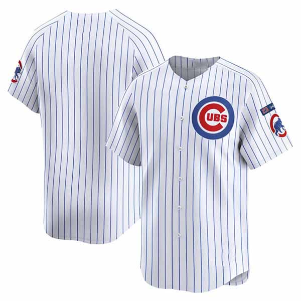 Chicago Cubs Blank White Pinstripe 'Ryne Sandberg Tribute' Vapor Limited V3 Stitched Baseball Jersey - Main View