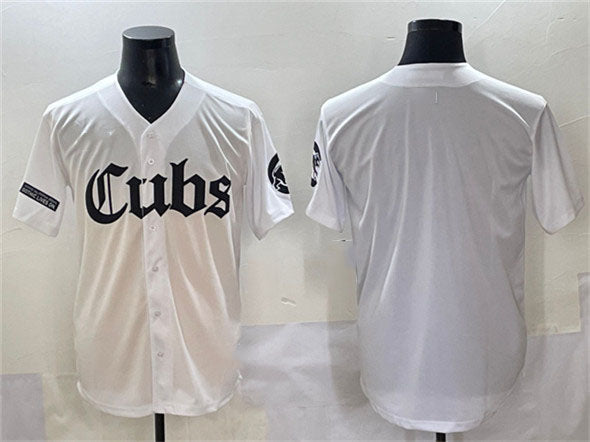 Chicago Cubs Blank White 'Gothic North Side Edition' Vapor Premier Limited Stitched Baseball Jersey - Main View