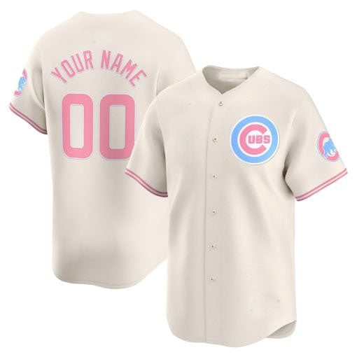 Custom Chicago Cubs Bubblegum Pink Vapor Premier Limited– All Stitched Baseball Jersey view 3