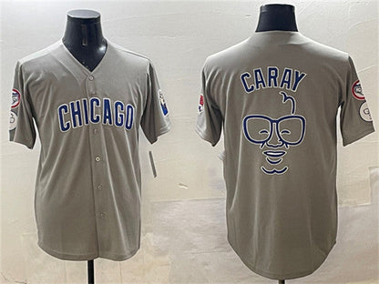 Chicago Cubs Gray Harry Caray Holy Cow Patch Limited Stitched Baseball Jersey - Main View