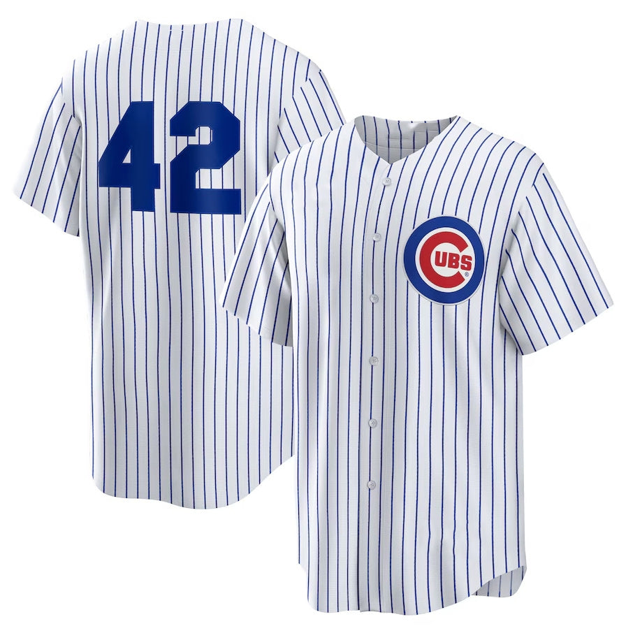 Chicago Cubs Home 2025 Jackie Robinson Day Replica Jersey - White Stitched Baseball Jersey - Main View