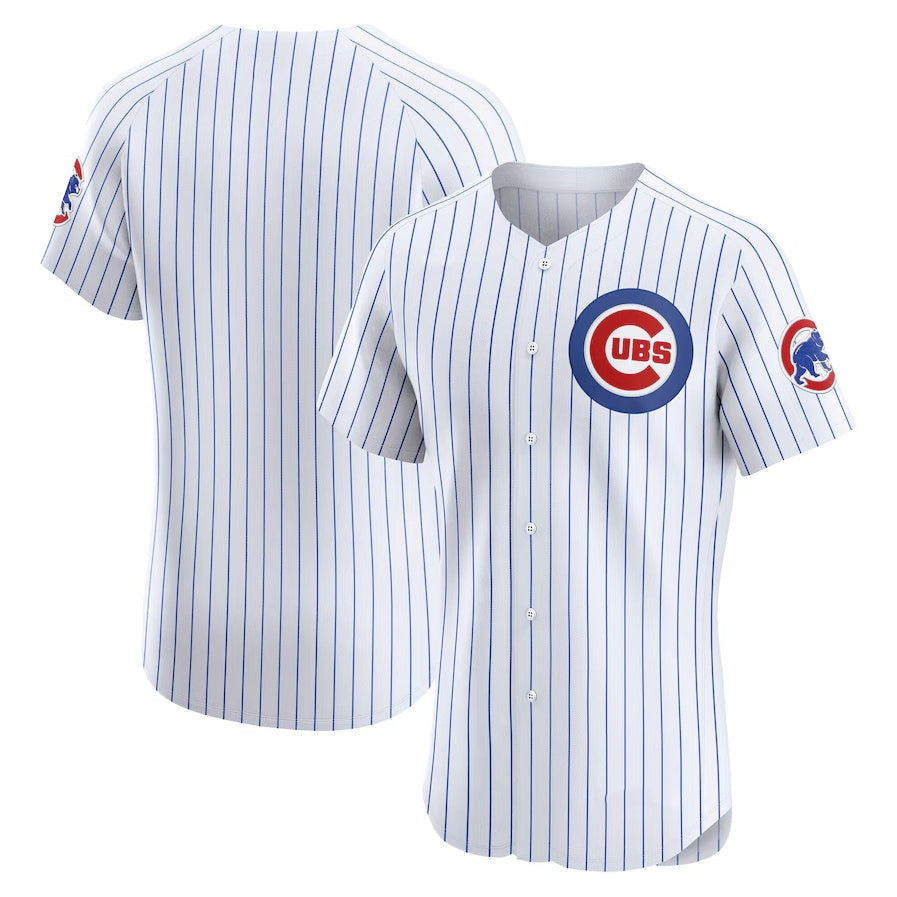 Chicago Cubs Home Elite Jersey - White Stitched Baseball Jersey - Main View