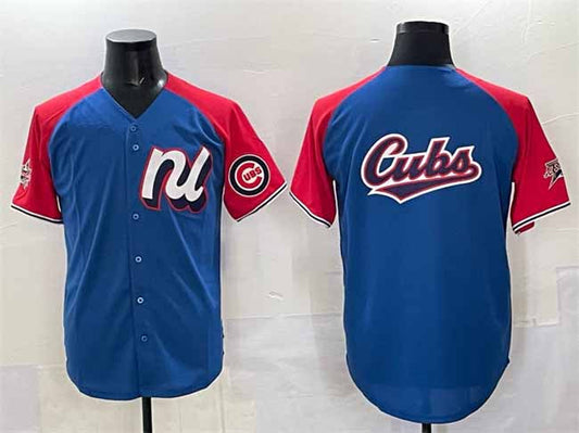 Chicago Cubs National League Team Big Logo Blue Red Alternate 2025 All-Star Edition Limited Stitched Baseball Jersey - Main View