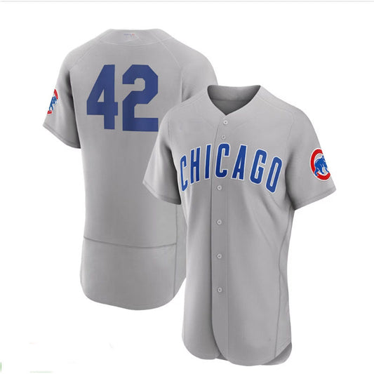 Chicago Cubs #42 2023 Jackie Robinson Day Authentic Jersey - Gray Baseball Jerseys - Main View