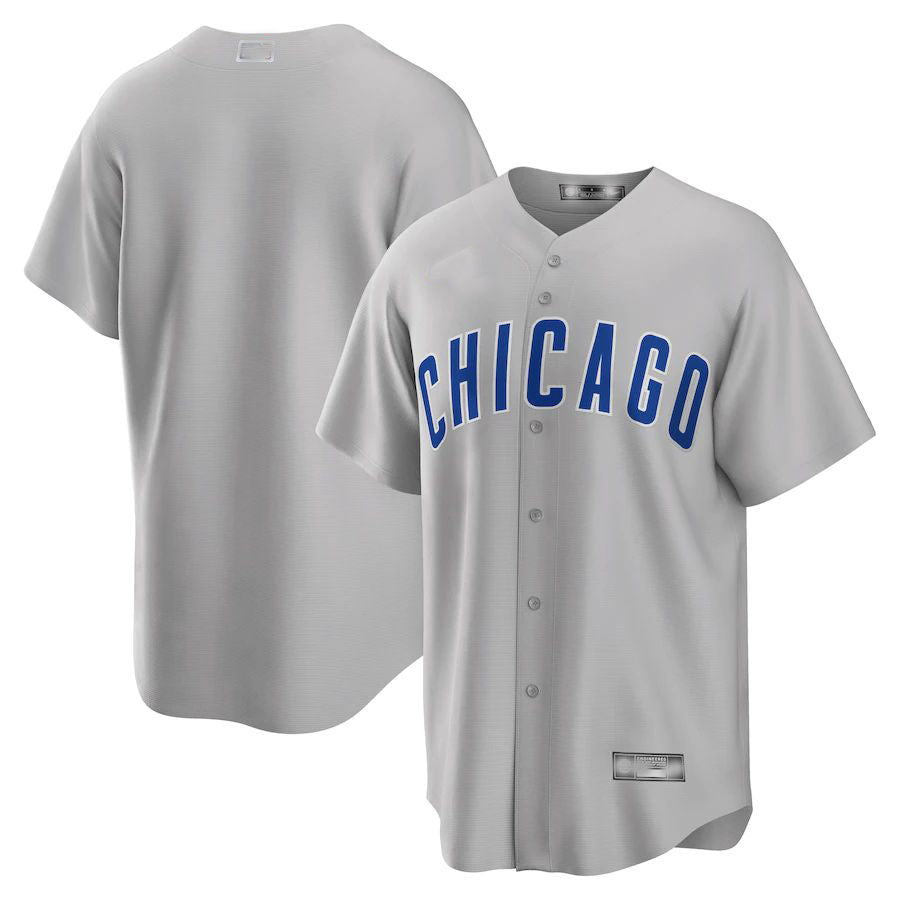 Chicago Cubs Gray Road Replica Team Jersey Baseball Jerseys - Main View
