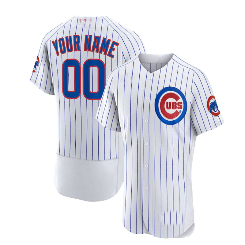 Custom Chicago Cubs Home Authentic Jersey - White Baseball Jerseys - Main View