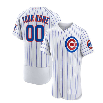 Custom Chicago Cubs Home Authentic Jersey - White Baseball Jerseys - Main View