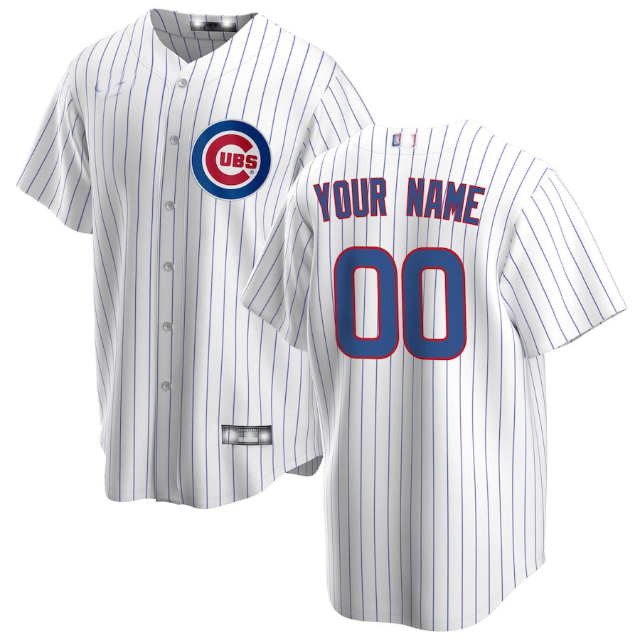Baseball Jerseys Custom Chicago Cubs White Home Replica Custom Jersey - Main View