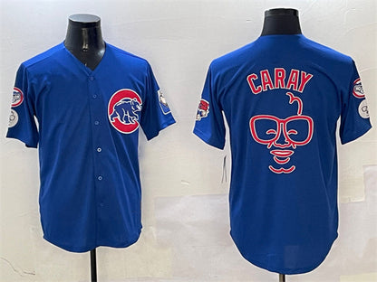 Chicago Cubs Royal Harry Caray 'Holy Cow' Patch Limited Stitched Baseball Jersey - Main View