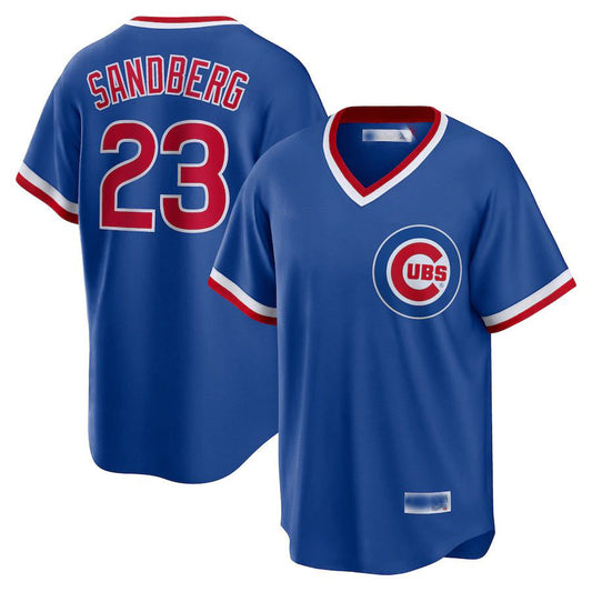 Chicago Cubs #23 Ryne Sandberg Royal Road Cooperstown Collection Player Jersey Baseball Jerseys - Main View
