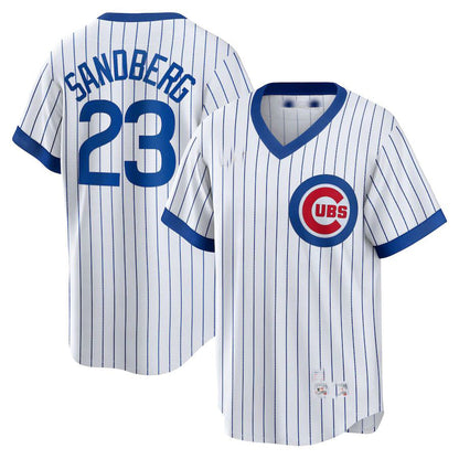 Chicago Cubs #23 Ryne Sandberg White Home Cooperstown Collection Player Jersey Baseball Jerseys - Main View