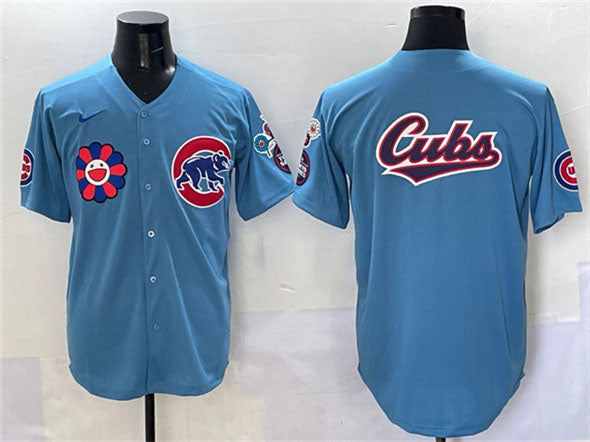 Chicago Cubs Team Big Logo Blue 2025 Tokyo Series 2nd Alternate Limited Stitched Baseball Jersey - Main View
