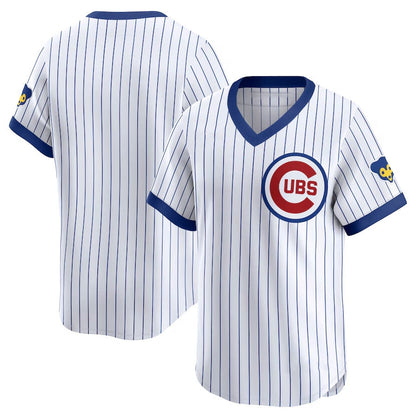 Chicago Cubs Throwback Cooperstown Collection Limited Jersey - White Stitched Baseball Jersey - Main View