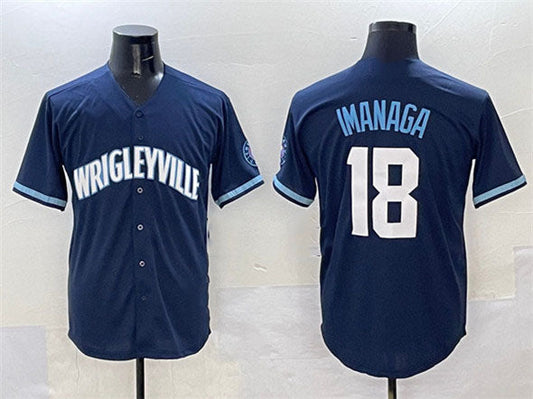 Chicago Cubs #18 Shota Imanaga Navy City Connect Stitched Baseball Jersey - Main View