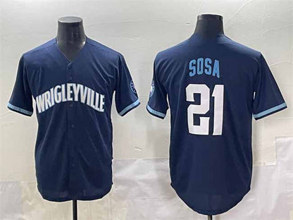 Chicago Cubs #21 Sammy Sosa Navy City Connect Stitched Baseball Jersey - Main View