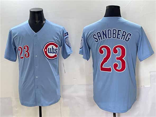 Chicago Cubs #23 Ryne Sandberg Blue 'Ryne Sandberg Tribute' Vapor Limited V3 Stitched Baseball Jersey - Main View