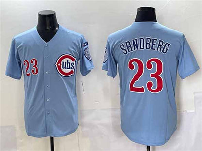 Chicago Cubs #23 Ryne Sandberg Blue 'Ryne Sandberg Tribute' Vapor Limited V3 Stitched Baseball Jersey - Main View