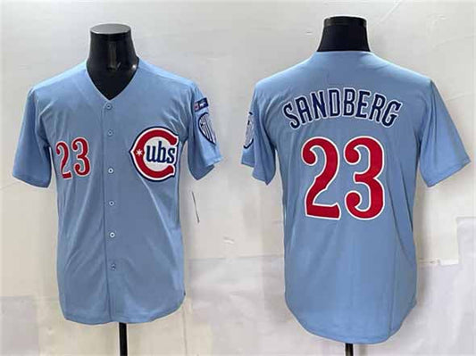 Chicago Cubs #23 Ryne Sandberg Blue 'Ryne Sandberg Tribute' Vapor Limited V3 Stitched Baseball Jersey - Main View