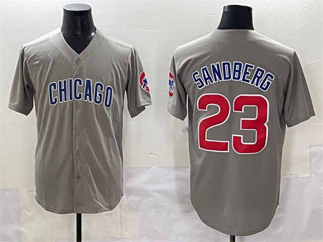 Chicago Cubs #23 Ryne Sandberg Grey Limited Stitched Baseball Jersey - Main View
