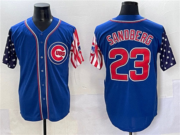 Chicago Cubs #23 Ryne Sandberg Royal 2025 Independence Day Vapor Premier Limited Stitched Baseball Jersey - Main View