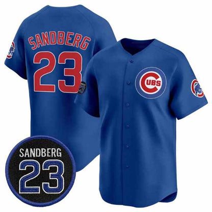 Chicago Cubs #23 Ryne Sandberg Royal 'Ryne Sandberg Tribute' Vapor Limited V2 Stitched Baseball Jersey - Main View