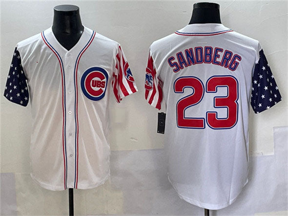 Chicago Cubs #23 Ryne Sandberg White 2025 Independence Day Vapor Premier Limited Stitched Baseball Jersey - Main View