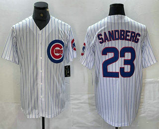Chicago Cubs #23 Ryne Sandberg White Stitched Cool Base Jersey Baseball Jerseys - Main View