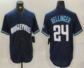 Chicago Cubs #24 Cody Bellinger Navy City Connect Cool Base Stitched Baseball Jersey - Main View