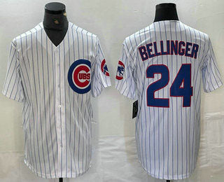 Chicago Cubs #24 Cody Bellinger White Stitched Cool Base Jersey Baseball Jersey - Main View