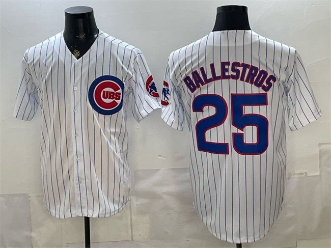 Chicago Cubs #25 Mois¨¦s Ballesteros White Cool Base Stitched Jersey - Main View