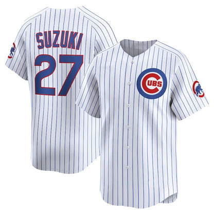 Chicago Cubs #27 Seiya Suzuki Home Limited Player Jersey - White Stitched Baseball Jersey - Main View