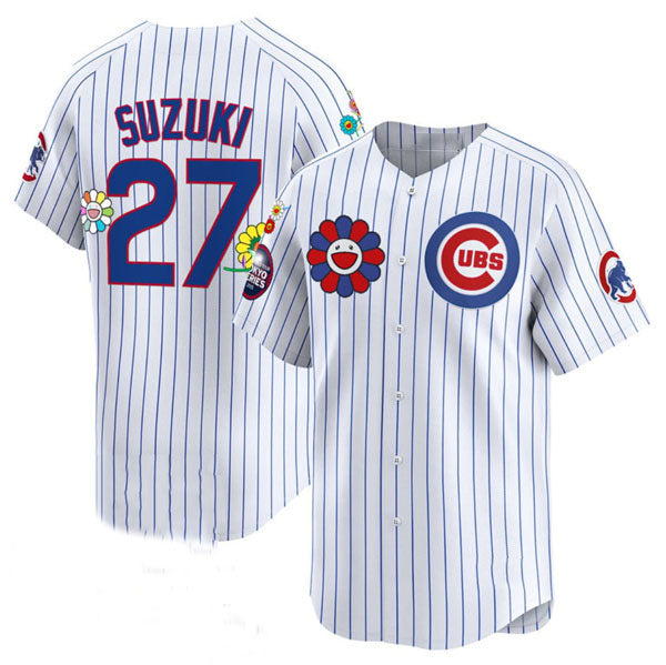 Chicago Cubs #27 Seiya Suzuki White 2025 Tokyo Series Limited Stitched Baseball Jersey - Main View