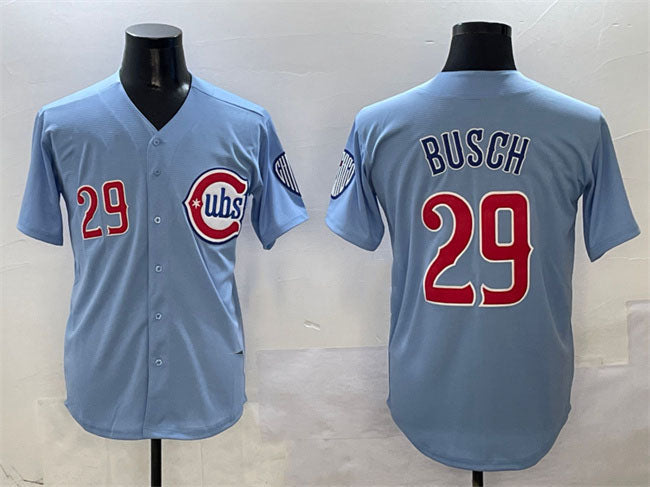 Chicago Cubs #29 Michael Busch Blue 2024-25 2nd Alternate Limited Stitched Baseball Jersey - Main View