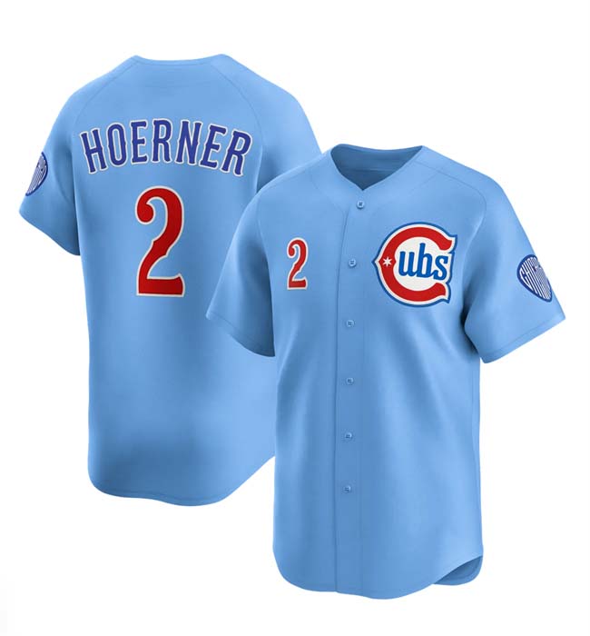 Chicago Cubs #2 Nico Hoerner Blue 2024-25 2nd Alternate Limited Stitched Baseball Jersey - Main View