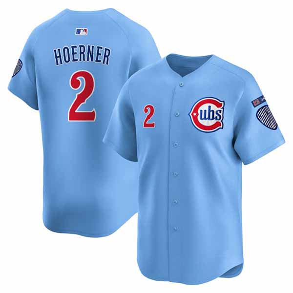 Chicago Cubs #2 Nico Hoerner Blue 'Ryne Sandberg Tribute' Vapor Limited V3 Stitched Baseball Jersey - Main View