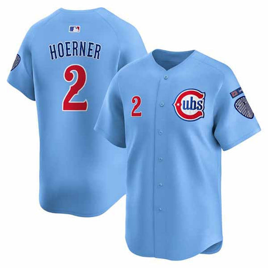 Chicago Cubs #2 Nico Hoerner Blue 'Ryne Sandberg Tribute' Vapor Limited V3 Stitched Baseball Jersey - Main View