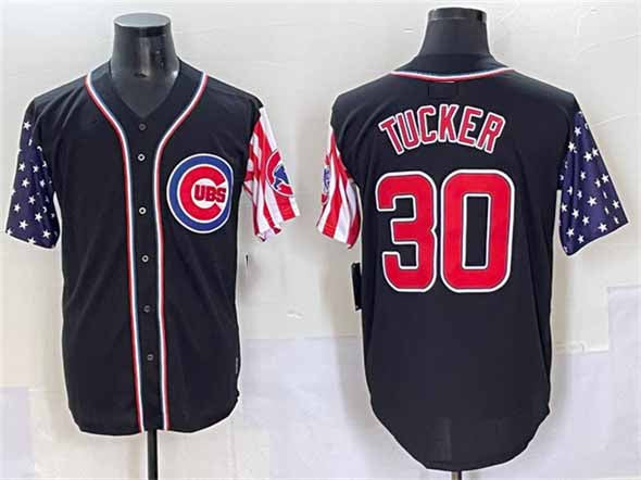 Chicago Cubs #30 Kyle Tucker Black 2025 Independence Day Vapor Premier Limited Stitched Baseball Jersey - Main View