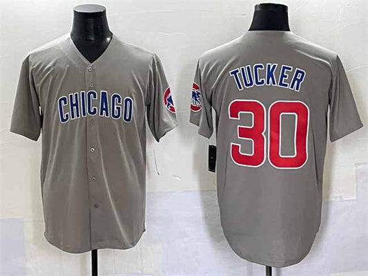 Chicago Cubs #30 Kyle Tucker Gray Limited Stitched Baseball Jersey - Main View