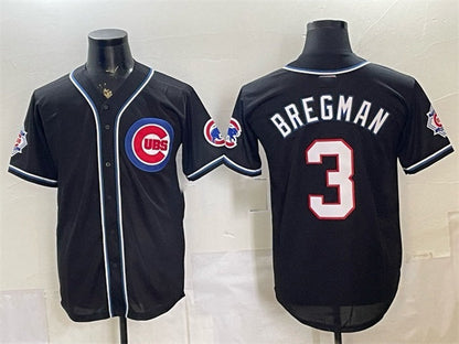 Chicago Cubs #3 Alex Bregman 150th Anniversary Black Out Style Vapor Premier Limited Stitched Jersey - Main View