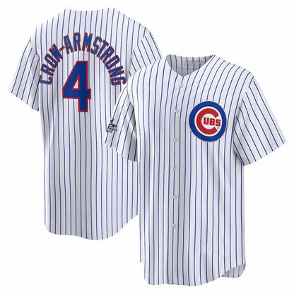 Chicago Cubs #4 Pete Crow-Armstrong 2025 All-Star Game Home Replica Player Jersey - White Stitched Baseball Jersey - Main View