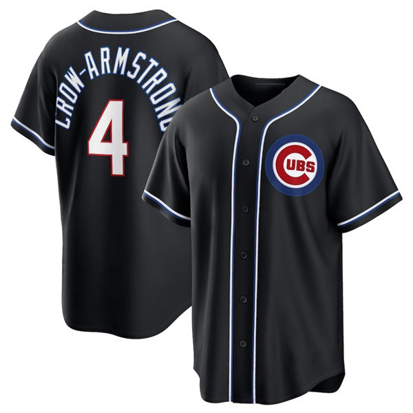 Chicago Cubs #4 Pete Crow-Armstrong 2026 Black Out Stitched Baseball Jersey - Main View
