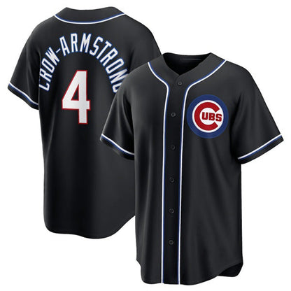 Chicago Cubs #4 Pete Crow-Armstrong 2026 Black Out Stitched Baseball Jersey - Main View