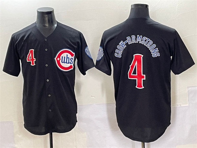Chicago Cubs #4 Pete Crow-Armstrong Black Limited Stitched Baseball Jersey - Main View
