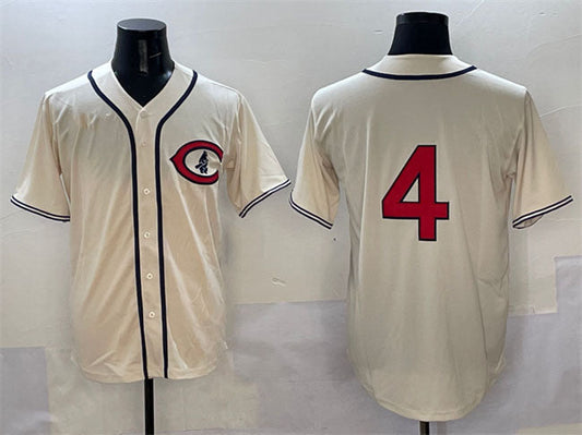 Chicago Cubs #4 Pete Crow-Armstrong Cream Field of Dreams Cool Base Stitched Baseball Jersey - Main View